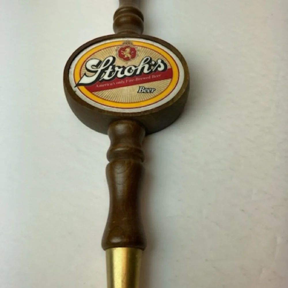 Strohs Beer Tap Handle Wood 12 Inches Vintage Rare